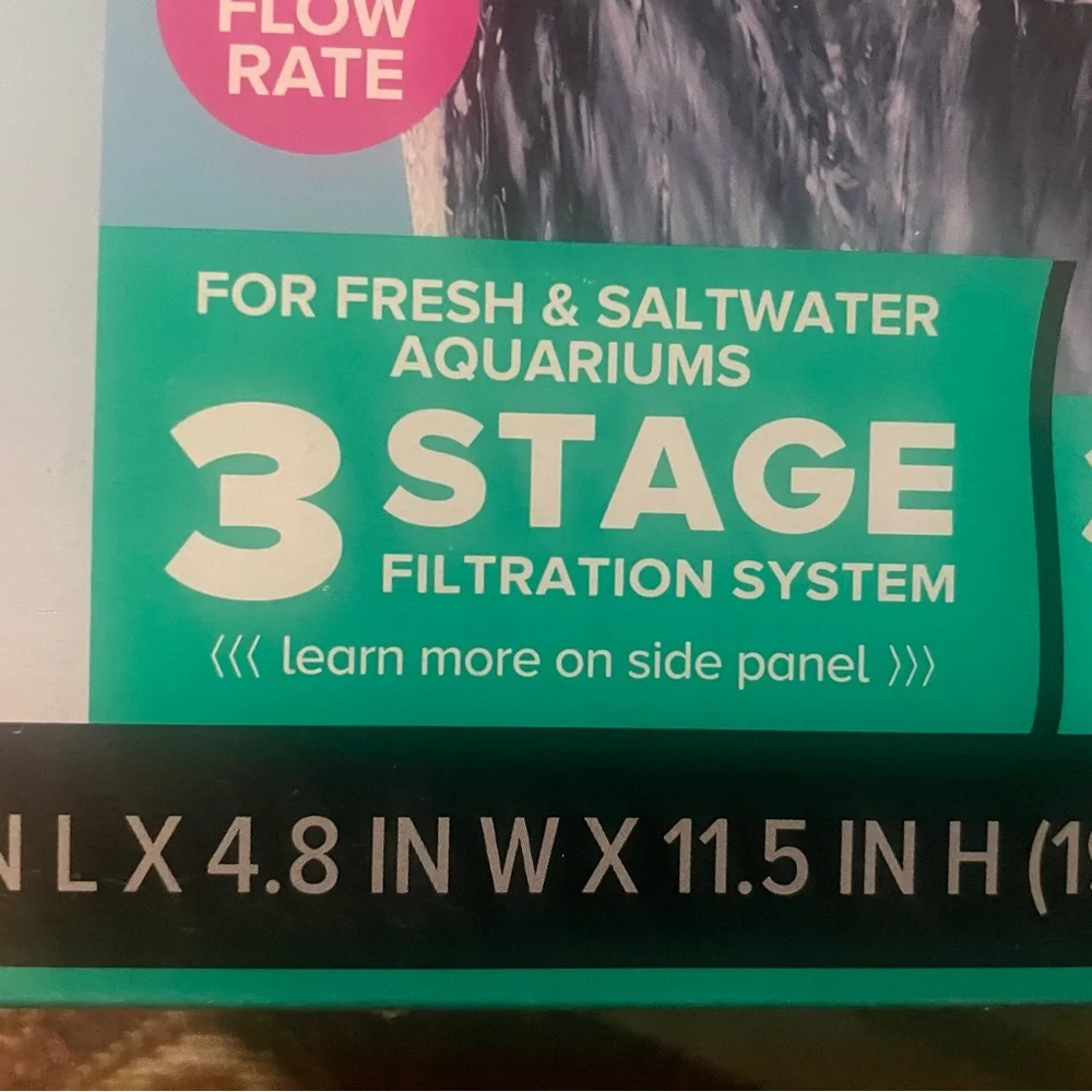 TOP FIN SilentStream Power Filter for Fresh & Saltwater Aquariums 3-stage NEW